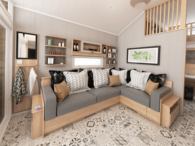 The Glass House Living Area | Osea Meadows | Glamping Accommodation
