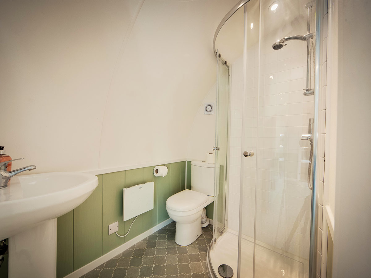 Duke Pod Bathroom Area | Osea Meadows | Glamping Accommodation