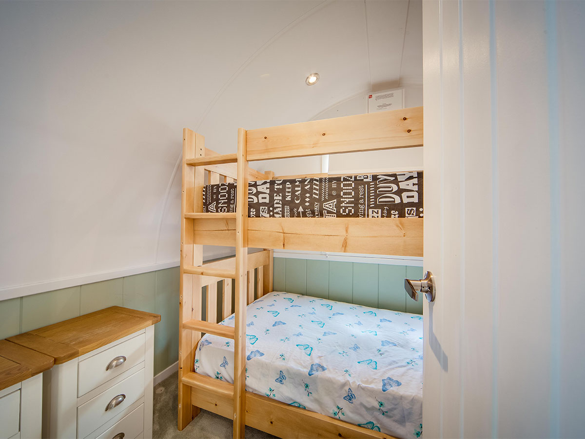 Duke Pod Sleeping Area | Osea Meadows | Glamping Accommodation