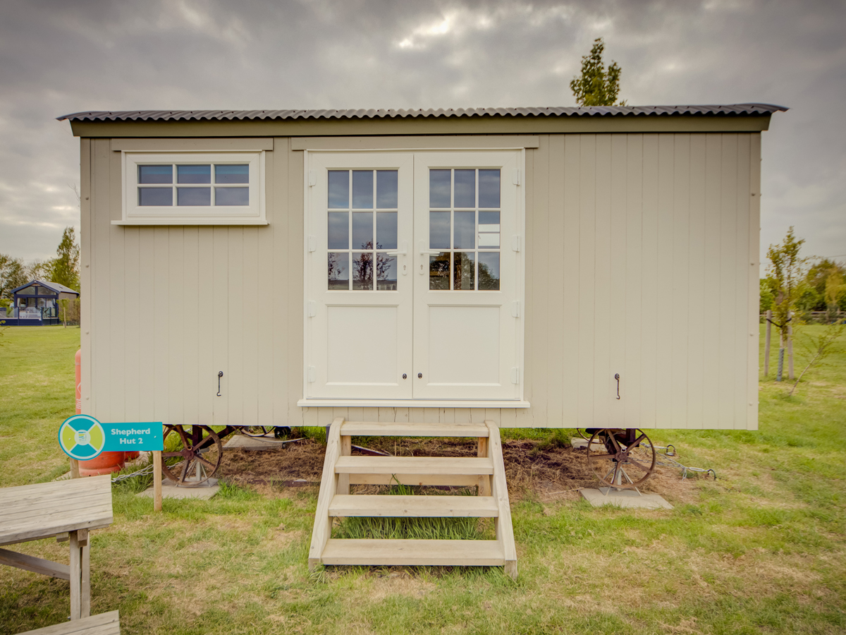 Shepherds Hut Exterior | Osea Meadows | Glamping Accommodation