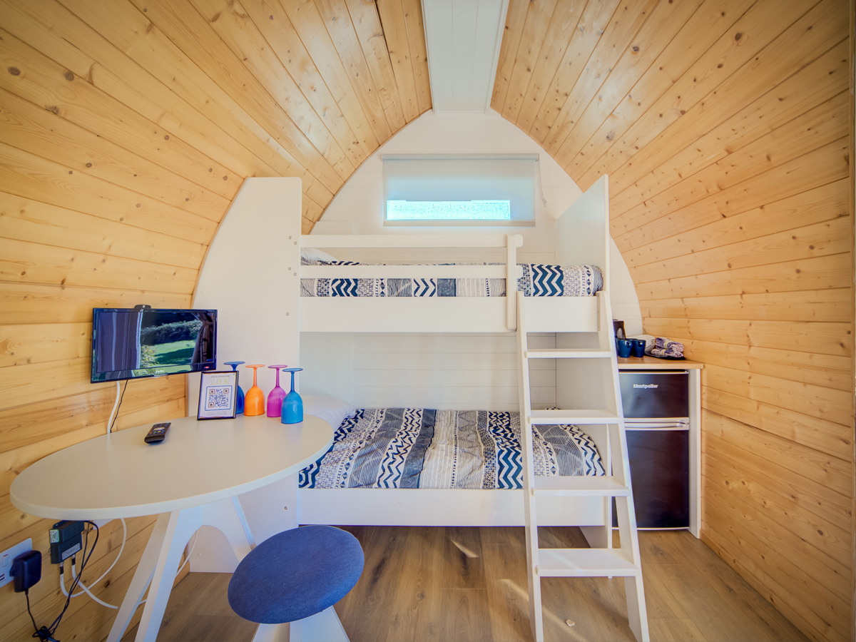 Malvern Pod Bunk Beds | Osea Meadows | Glamping Accommodation