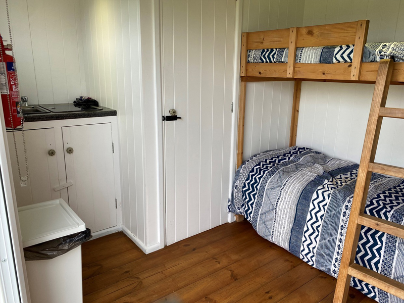Shepherds Hut Kitchen | Osea Meadows | Glamping Accommodation