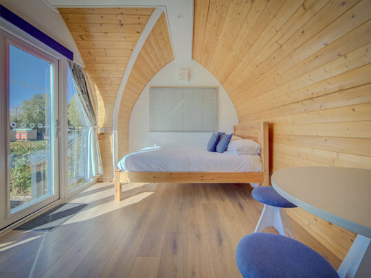 Malvern Pod Double Bed | Osea Meadows | Glamping Accommodation