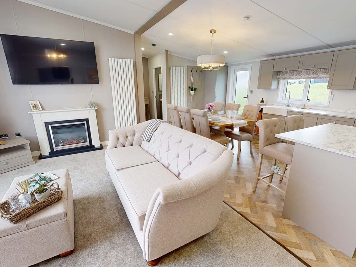 Sunseeker Highgate Living Area (A) - Osea Leisure - Holiday Homes For Sale
